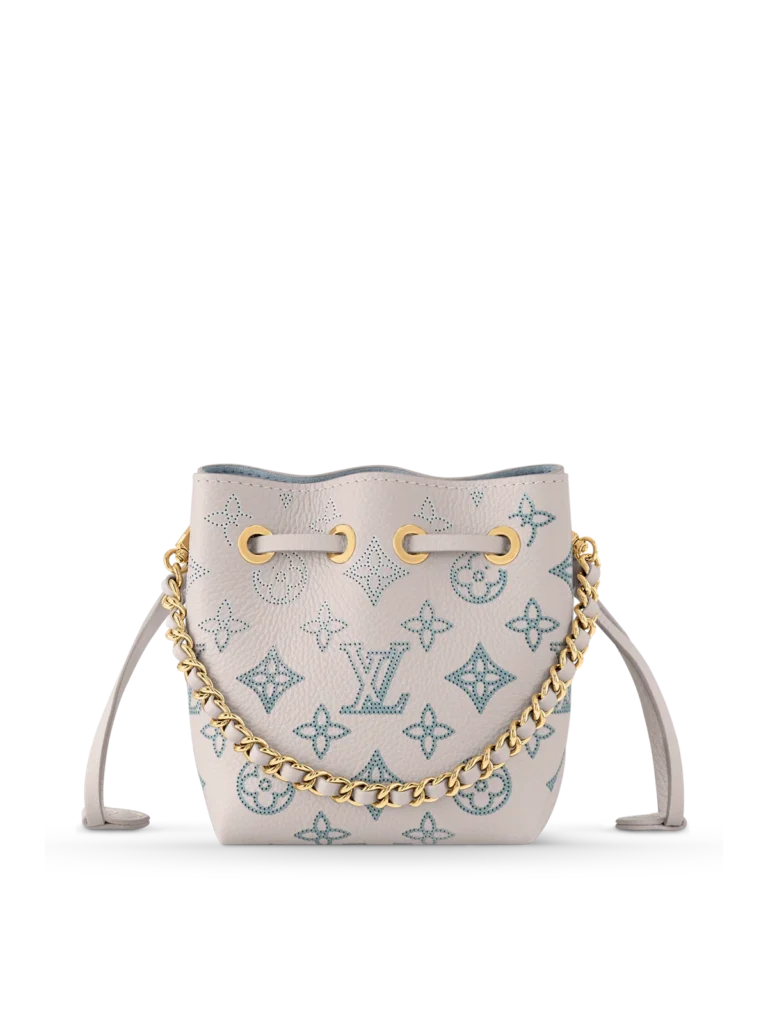 Brown and Taupe Monogram Mini Tote with Detachable Pouch