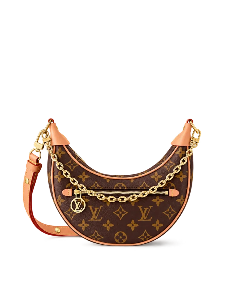Brown Monogram Crescent Chain Shoulder Bag — main view