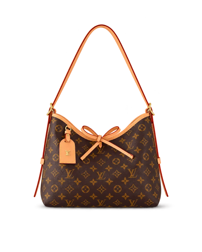 Brown Monogram Bow Shoulder Bag — upright front view
