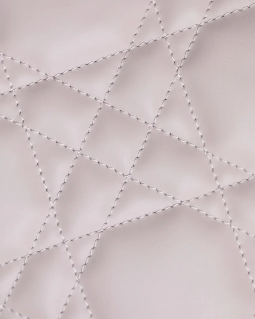 Pale Pink Soft Quilted Tote — quilting view