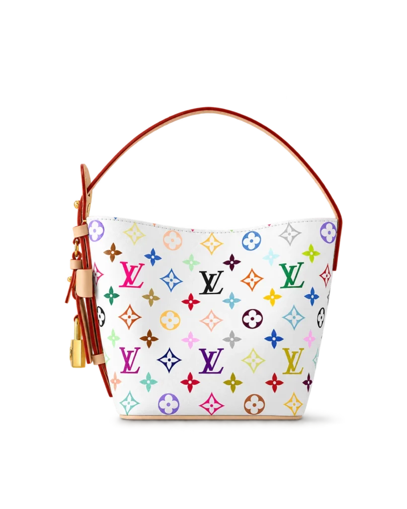 White Multicolor Monogram Bucket Bag — main view