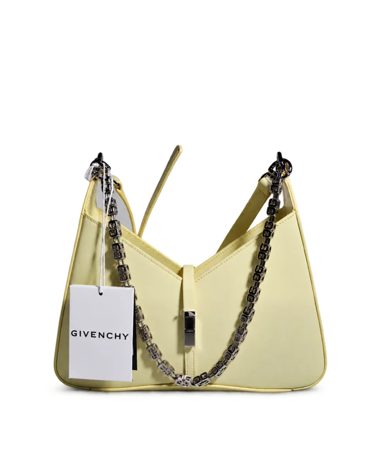 Pale Green V-Top Chain Shoulder Bag — upright front view