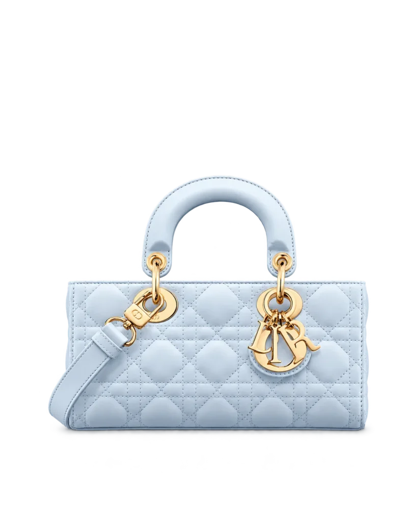 Soft Blue Quilted Chain Handbag — main view