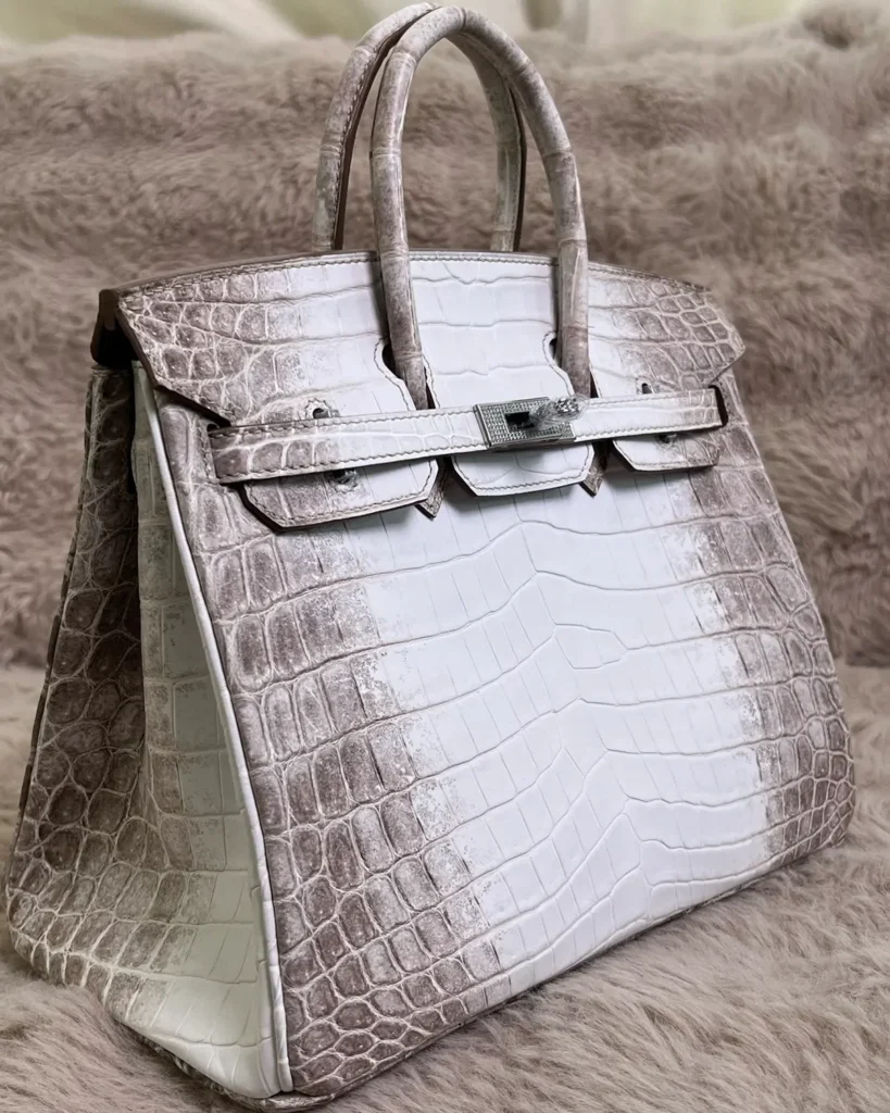 Grey Ivory Gradient Scale-Texture Bag — three quarter view