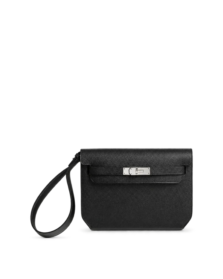 Kelly-Depeches-Inspired 25 Black Wristlet Pouch, front with wrist loop