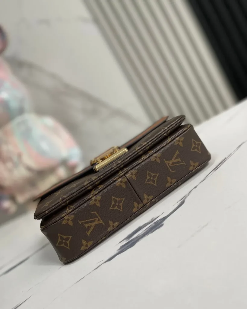 Brown Monogram Caramel Chain Flap Bag — base view