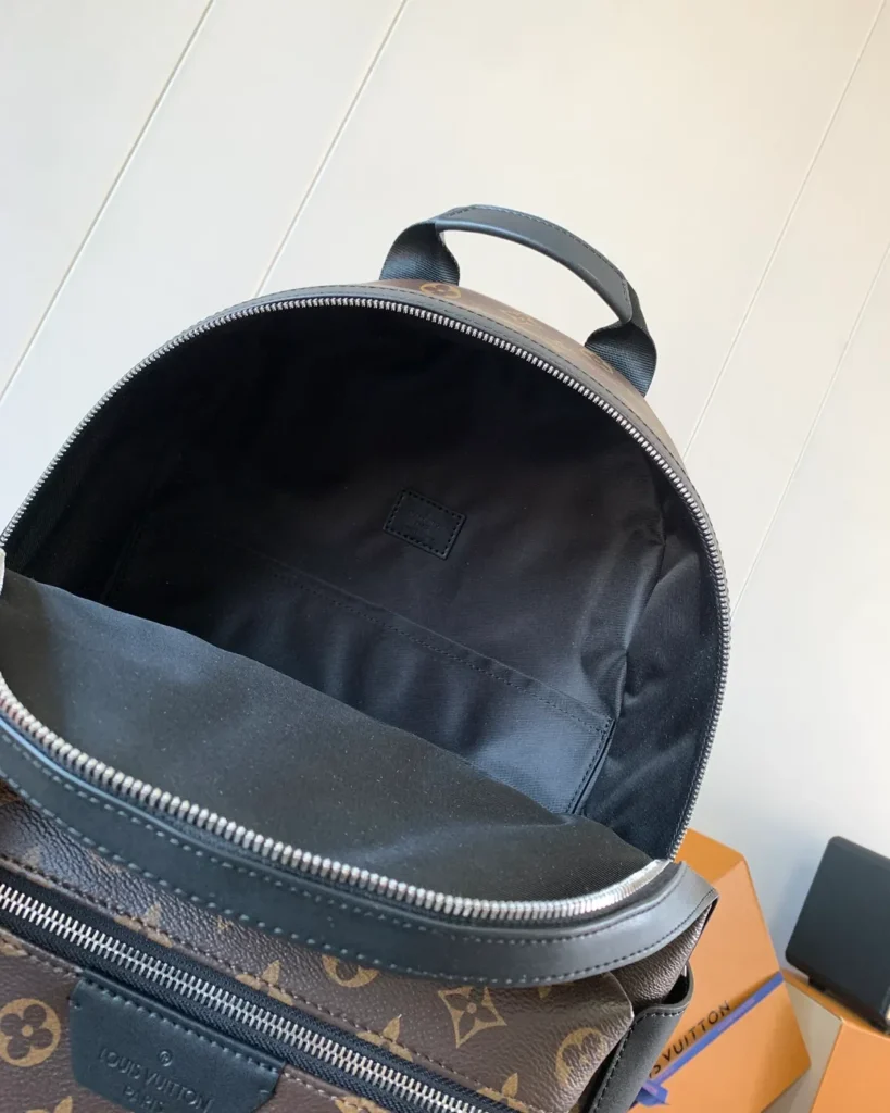 Brown Monogram Discovery-Inspired Backpack — interior view