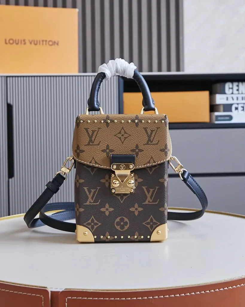 Two-Tone Monogram Vertical Box Bag — front view