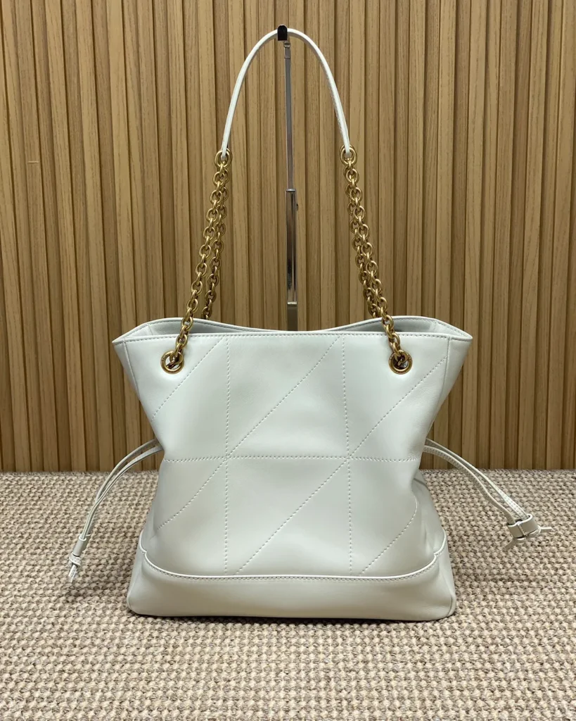 Ivory Geometric Side-Tie Shopper — rear view