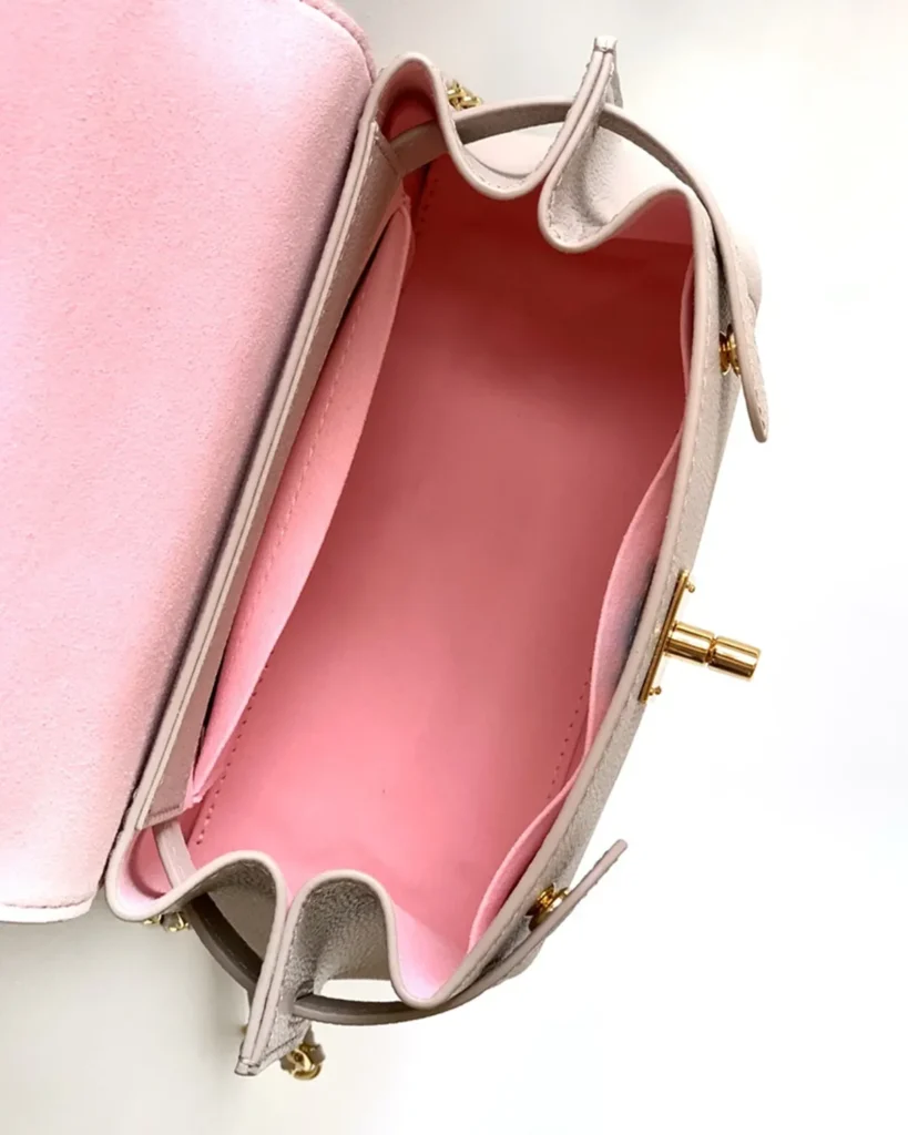 Greige Lockme Ever-Inspired Mini Handbag — interior view