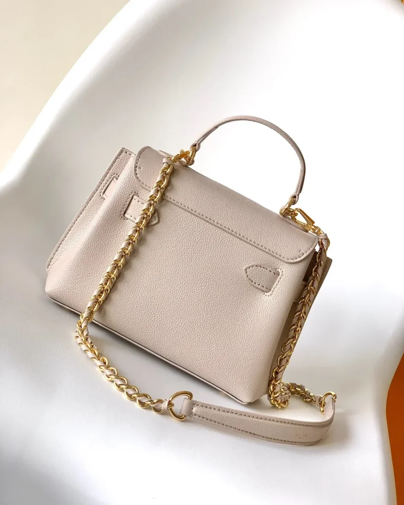 Greige Lockme Ever-Inspired Mini Handbag — rear view