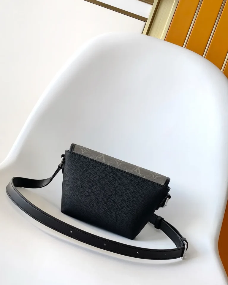 Black and Olive Monogram Crossbody Pouch