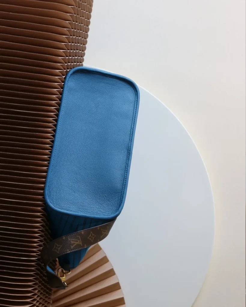 Blue Striped Reversible Monogram Tote — base view