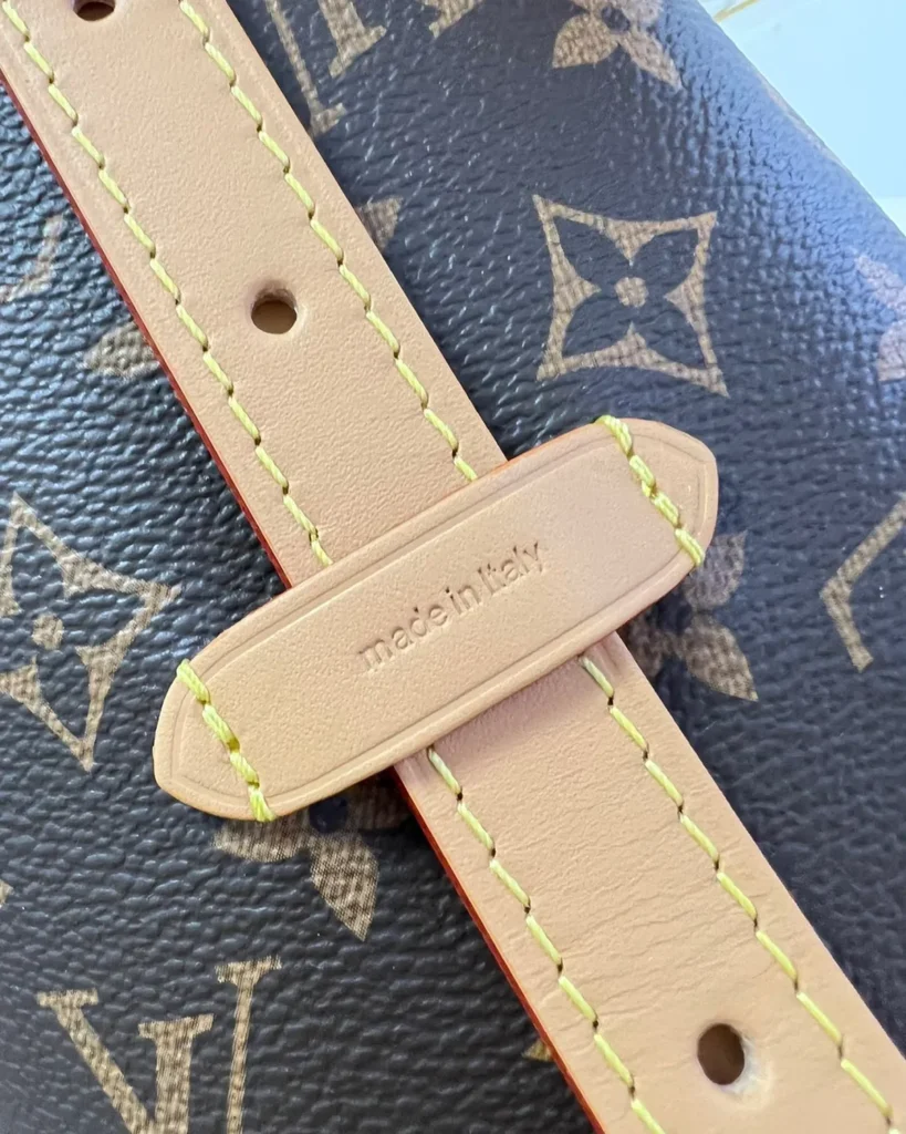 Brown Monogram Bow Shoulder Bag — strap detail view