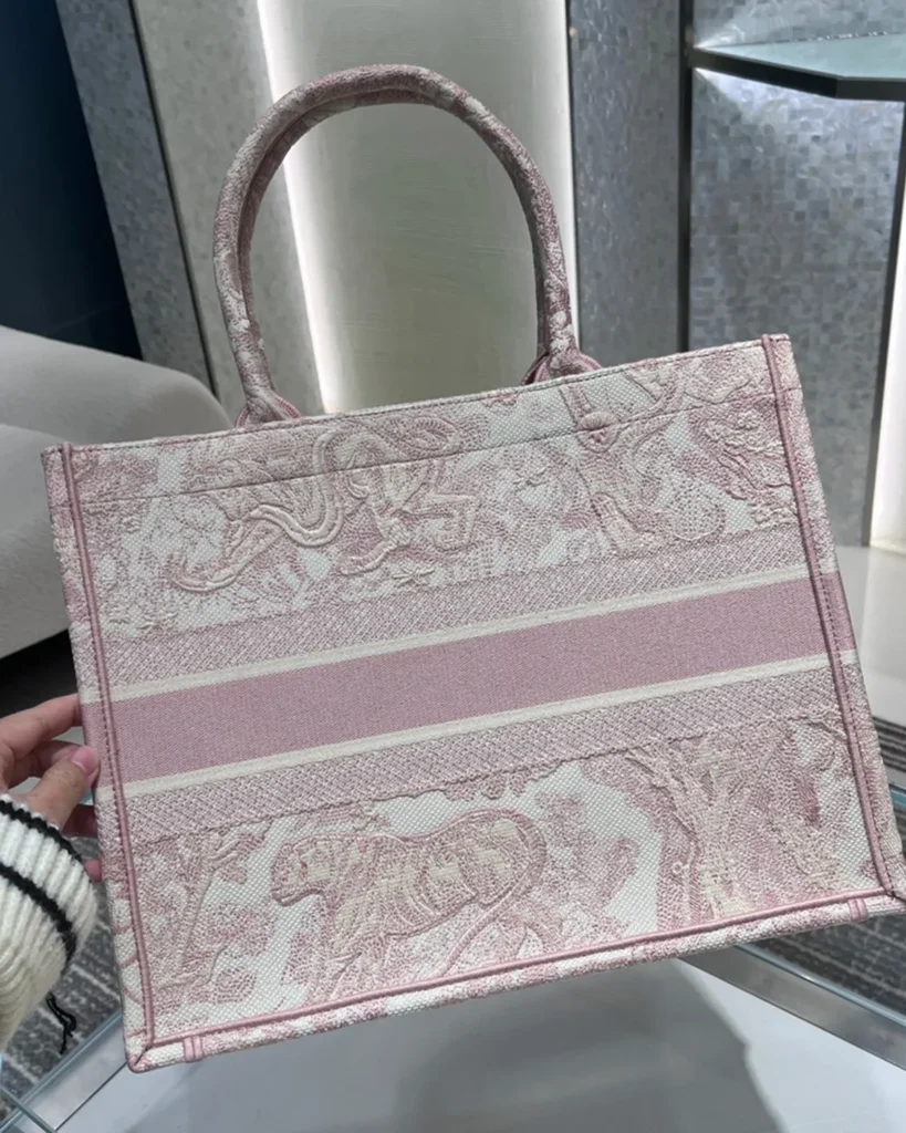 Blush Wildlife Pattern Tote — rear view
