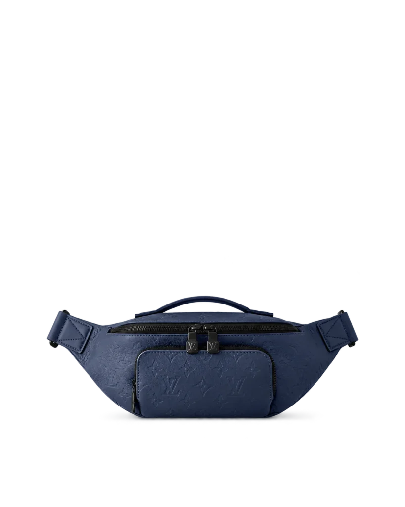 Dark Blue Embossed Monogram Waist Bag — main view