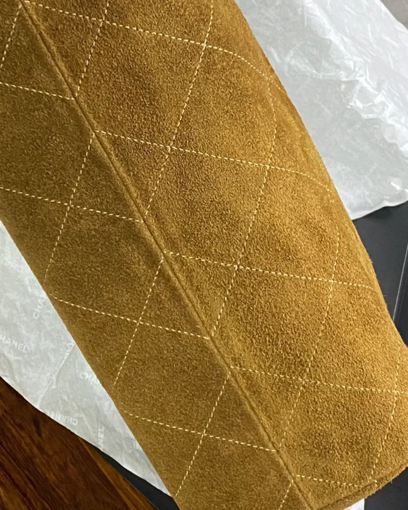Brown Diamond-Stitched Chain Hobo Bag — base view
