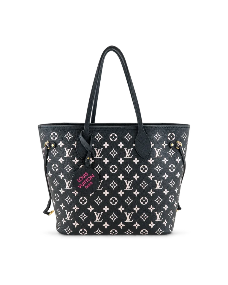 Black and White Monogram-Style Tote — main view