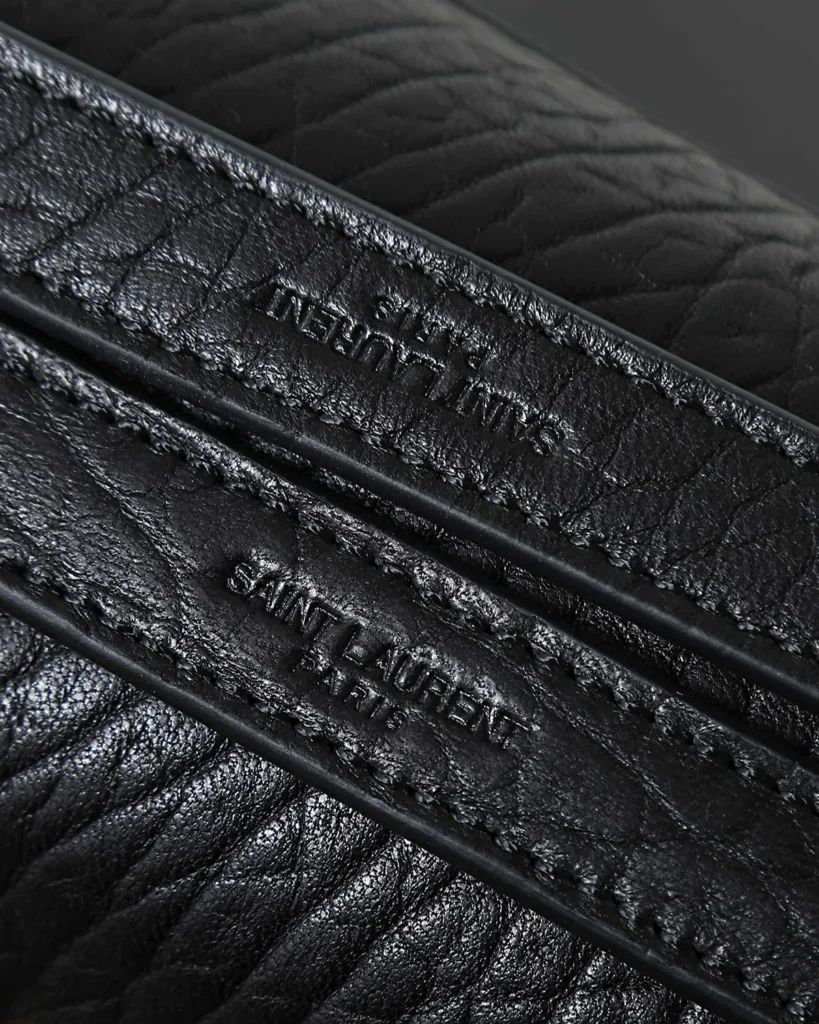 Black Pebbled Flap Chain Bag — strap view