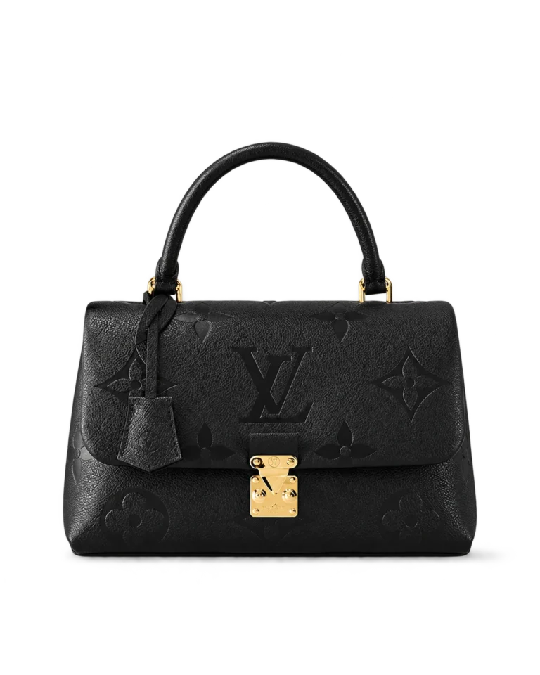 Black Embossed Flap Top Handle Bag — main view