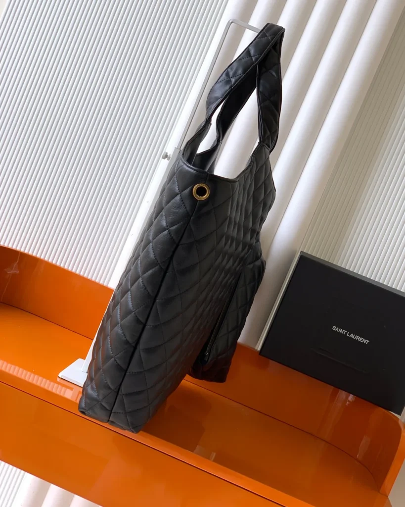 Black Diamond Quilted Shopper — side view