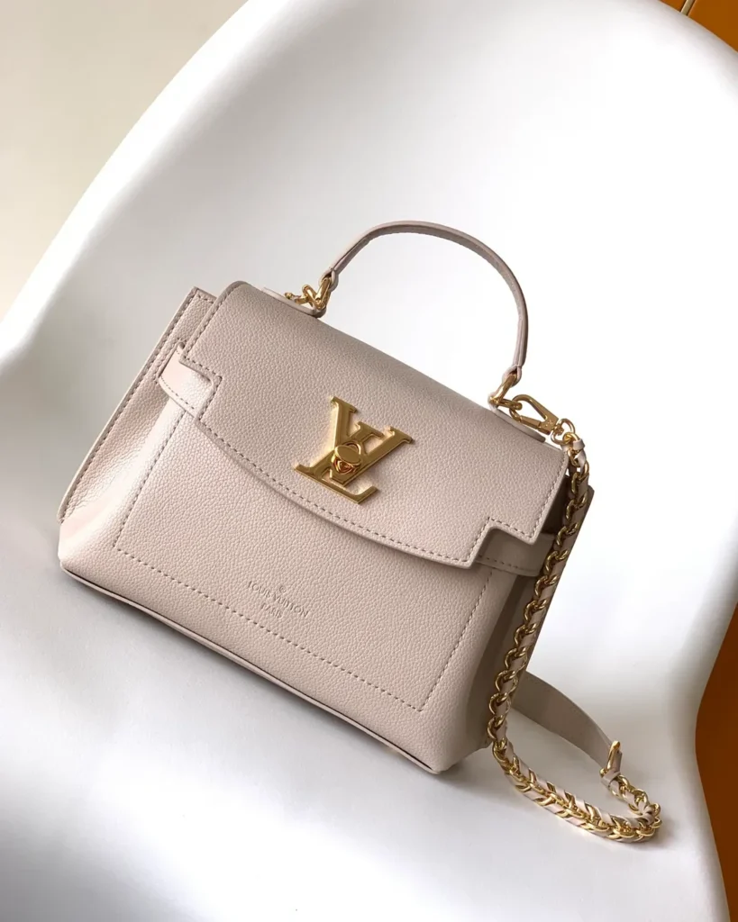Greige Lockme Ever-Inspired Mini Handbag — three quarter view