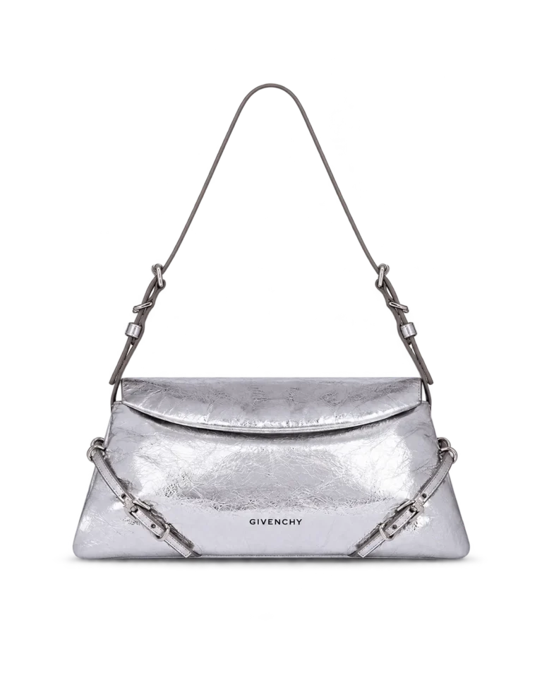Silver Metallic Buckle Shoulder Bag — main view