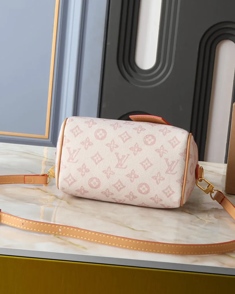 Cream and Pale-Pink Monogram Top-Handle Bag — 5