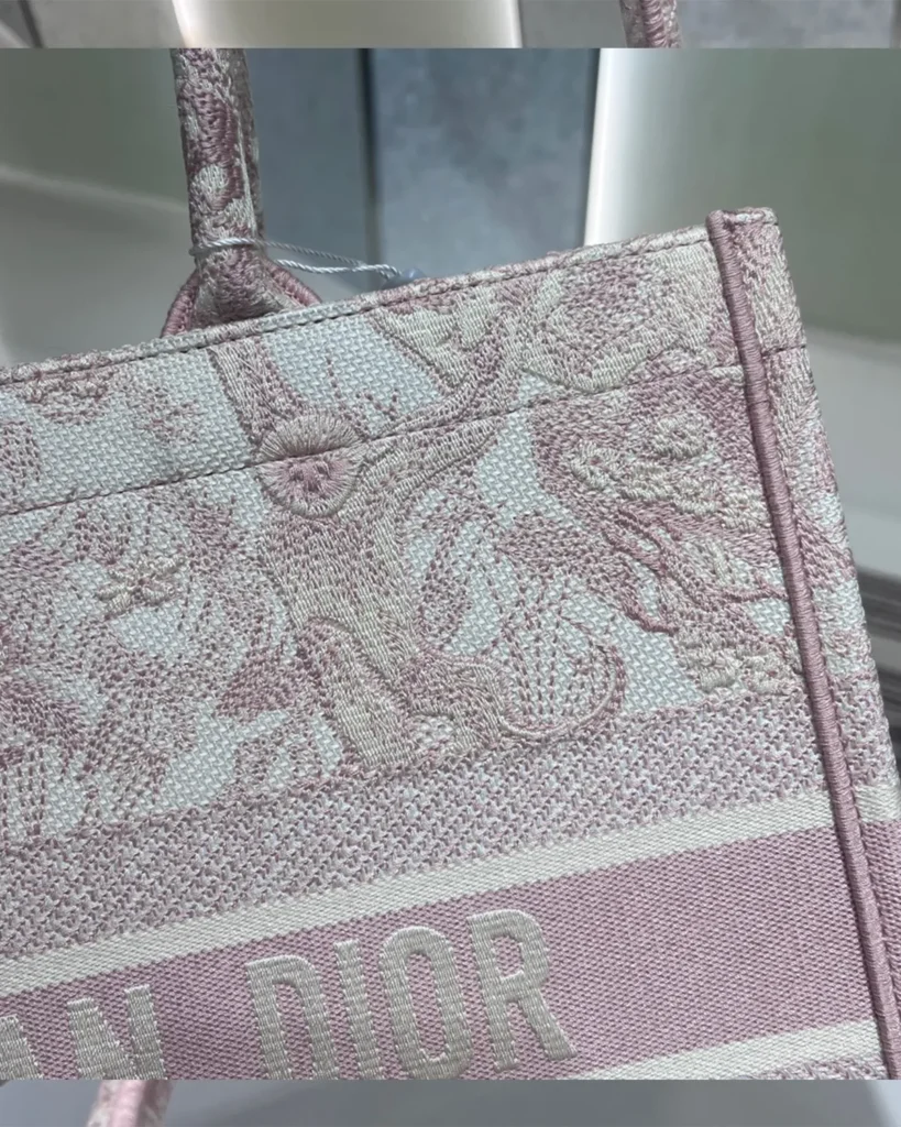 Blush Wildlife Pattern Tote — corner detail view
