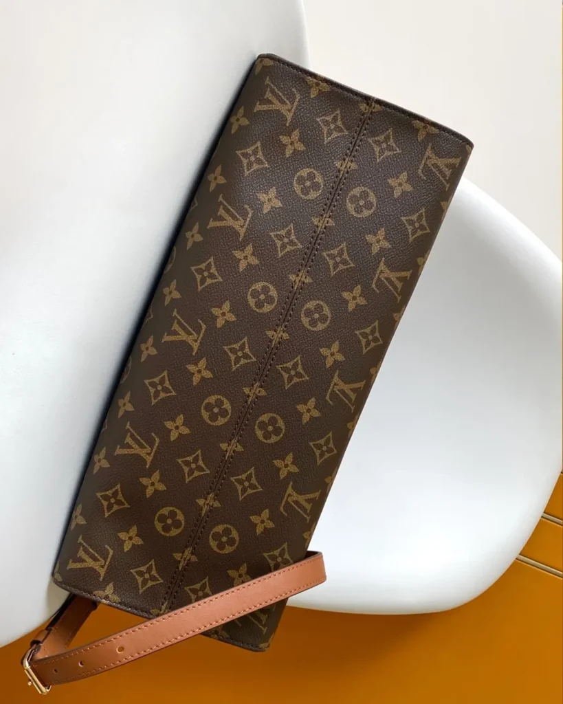 Brown Monogram Tall Tote — base view