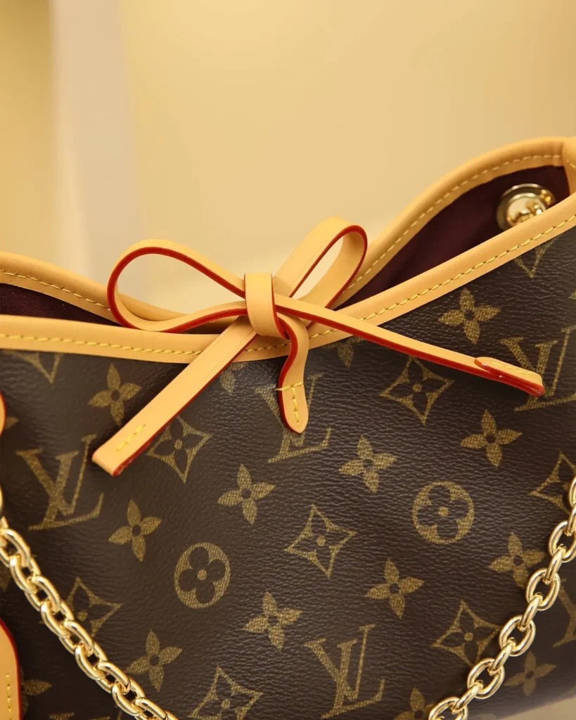 Brown Monogram Bow Chain Shoulder Bag — bow view