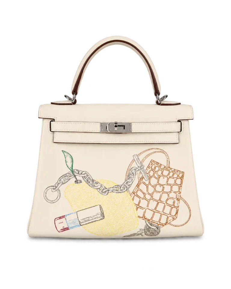 Ivory Illustrated Top-Handle Bag — main view