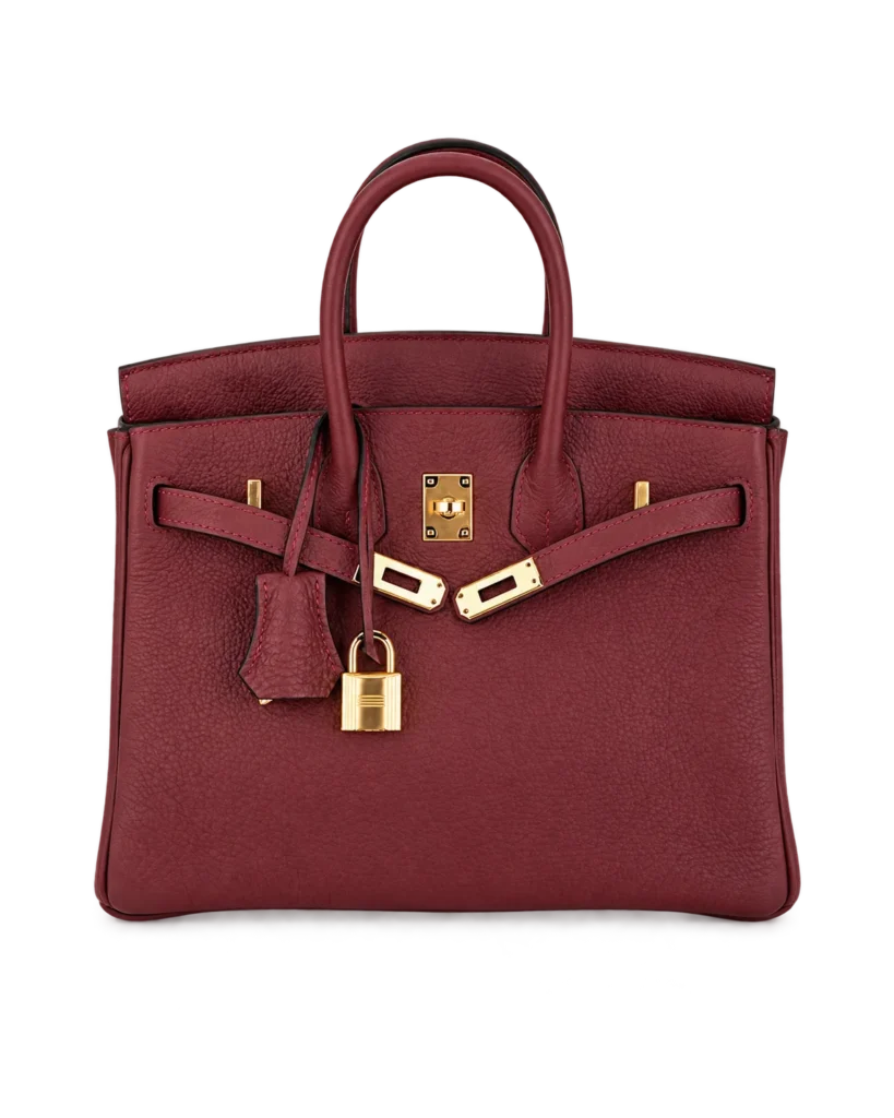 Burgundy Grained Top-Handle Bag — main view