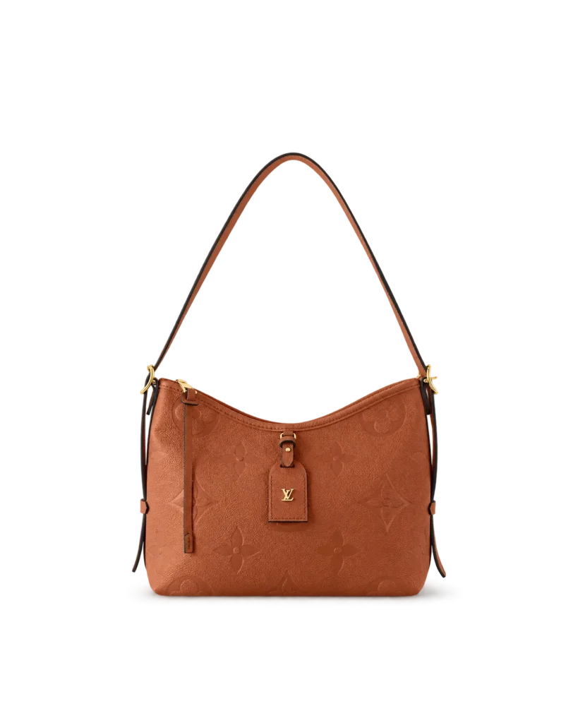 Cognac Embossed Monogram Shoulder Bag — main view