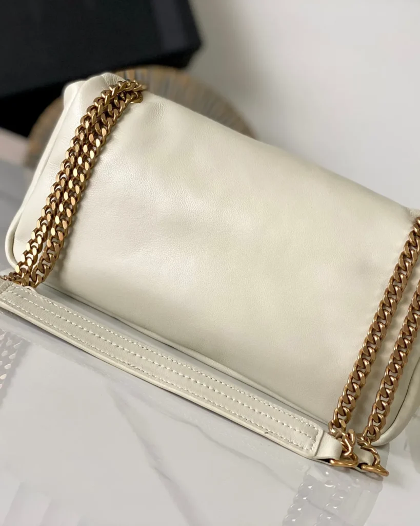 Ivory Padded Envelope Chain Bag — back view