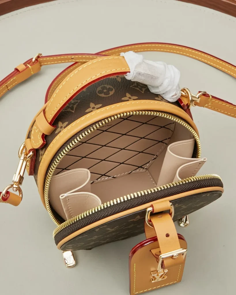 Brown Monogram Round Crossbody Bag — interior view