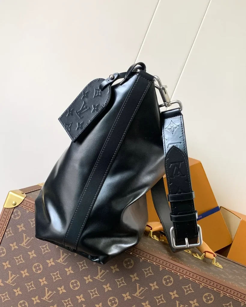 Black Slouchy Hobo Bag — side view
