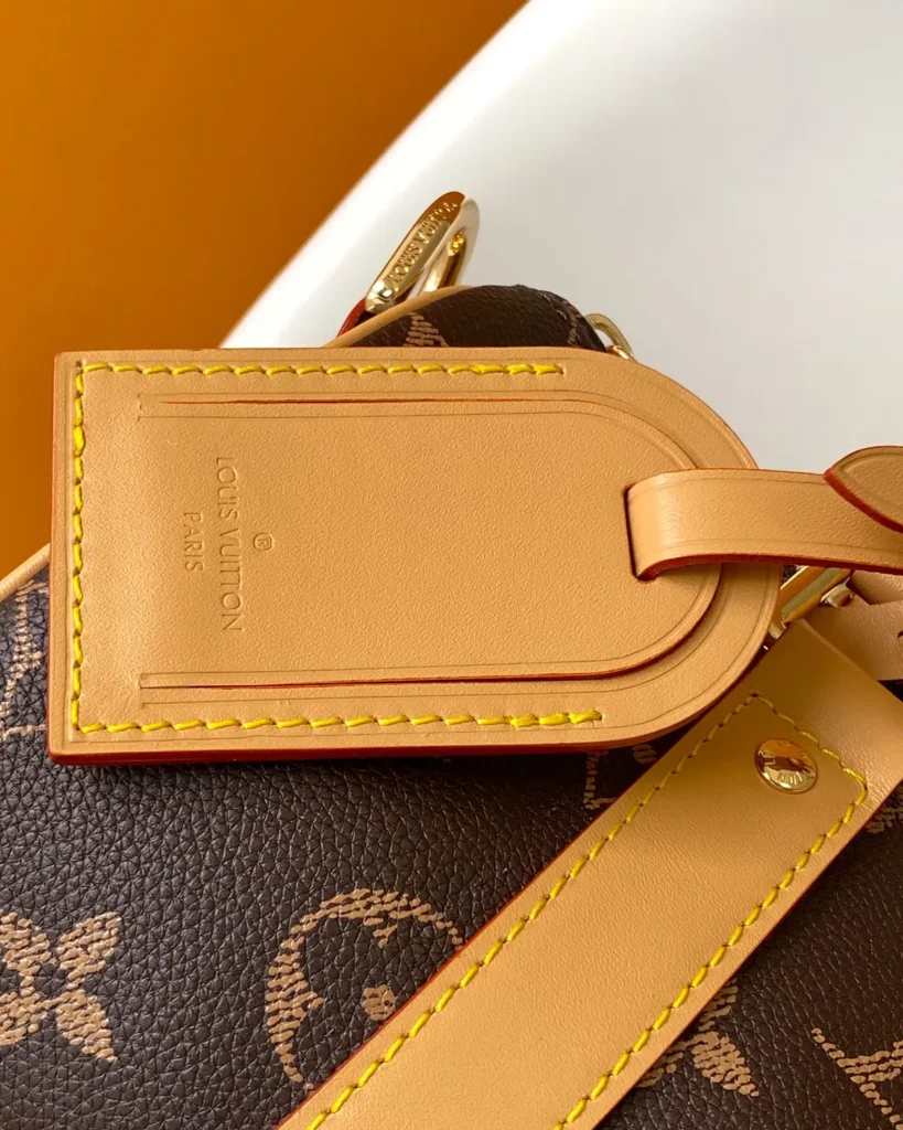 Brown Monogram Duffle Bag with Tan Trim — 5