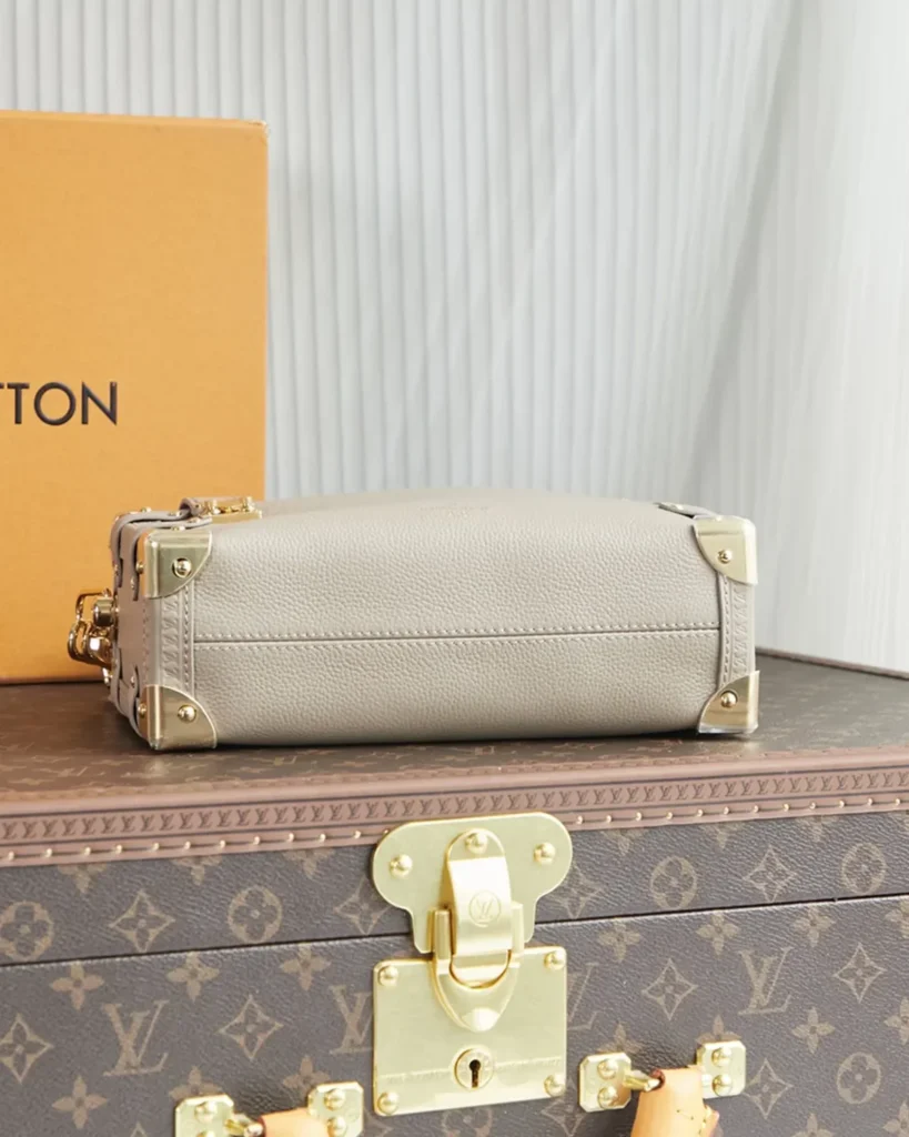 Taupe Corner-Plate Shoulder Bag — base view