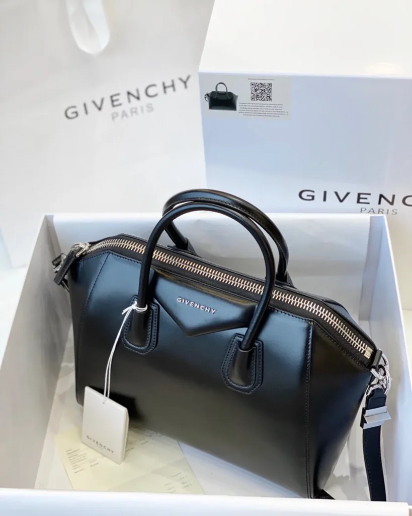 Black Architectural Top Handle Bag — front angle view