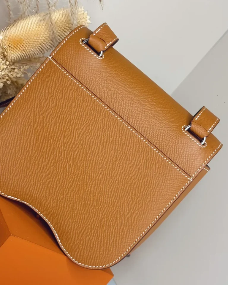 Della Cavalleria-Inspired Gold Mini Saddle Bag, back view