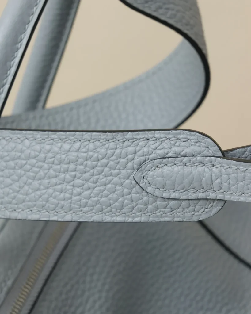 Ice Blue Folded Shoulder Bag — strap detail view
