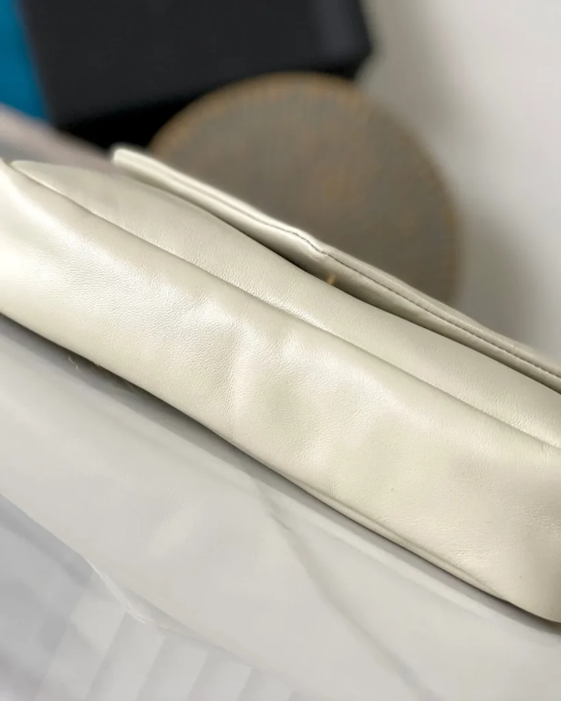 Ivory Padded Envelope Chain Bag — base view