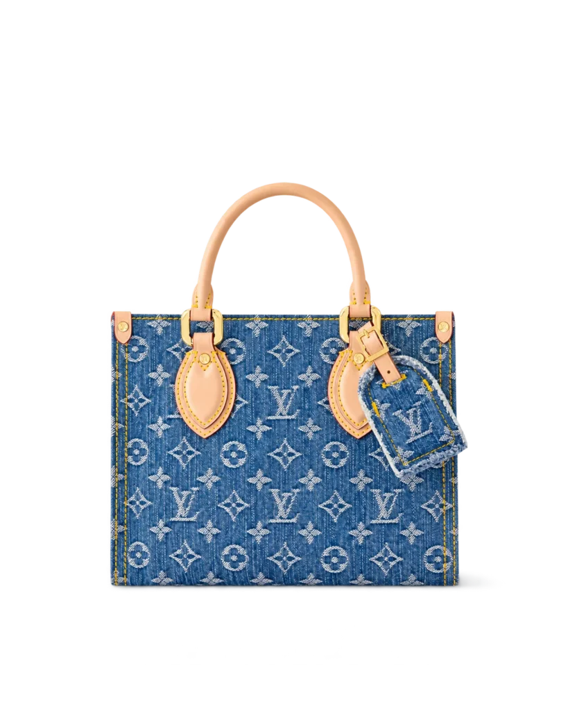 Blue Denim-Look Monogram Tote — main view