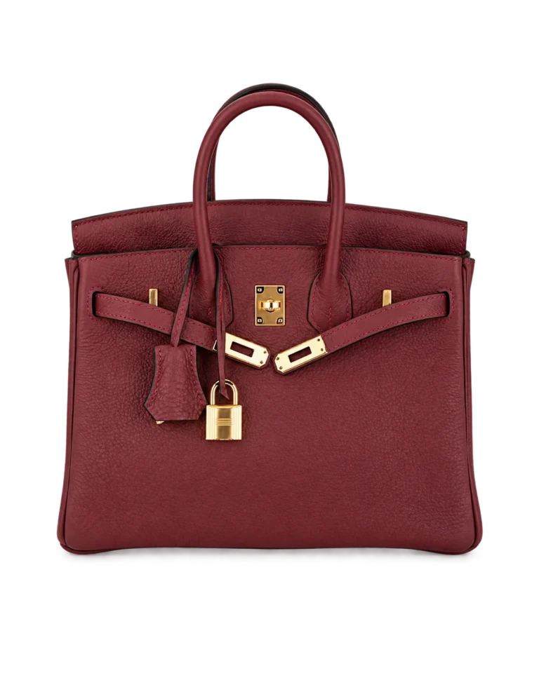 Burgundy Grained Top-Handle Bag — main view