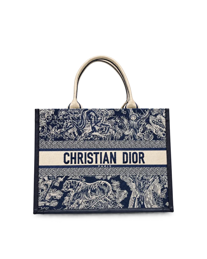 Navy and Cream Wildlife Tote — main view