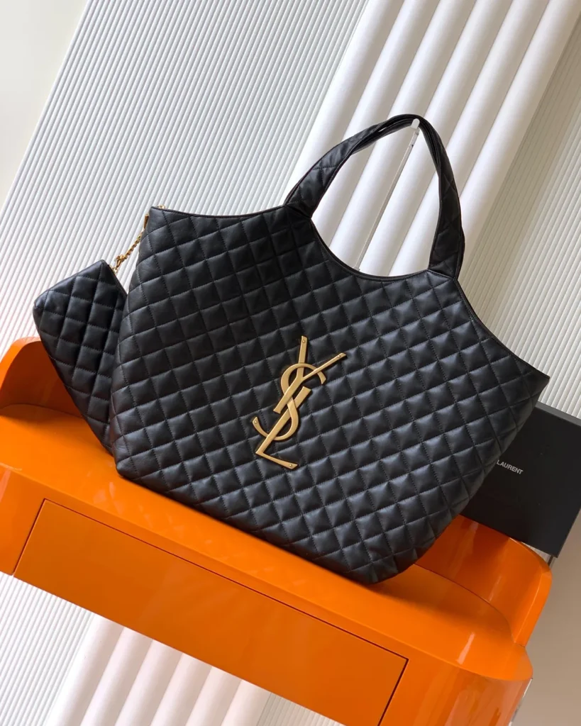 Black Diamond Quilted Shopper — front view