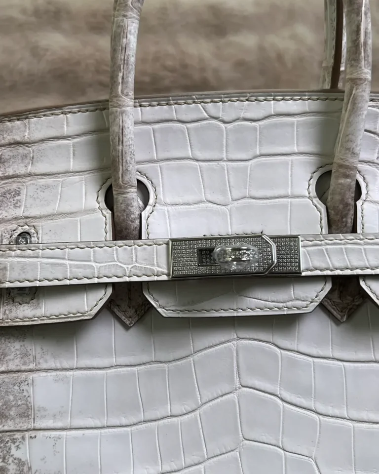 Grey Ivory Gradient Scale-Texture Bag — closure view