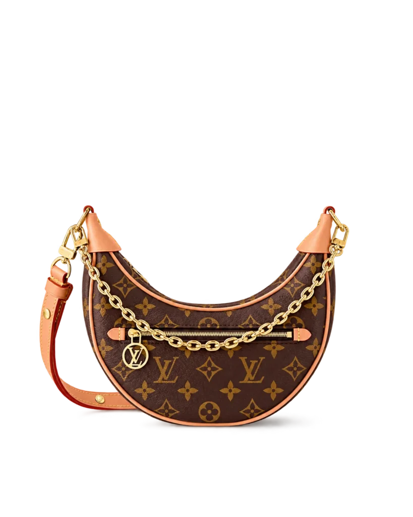 Brown Monogram Crescent Chain Shoulder Bag — main view