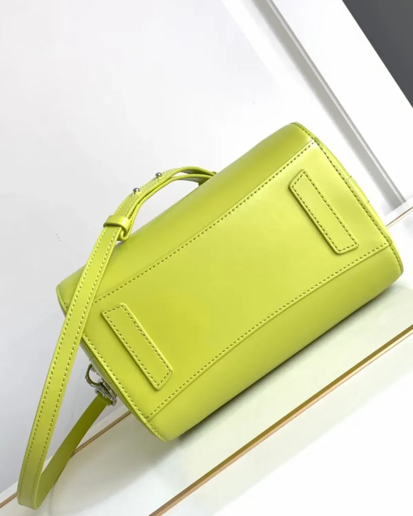 Lime Green Architectural Top Handle Bag — base view